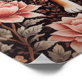 ピンクエレガントフローラキツネウィリアムインスパイアモリス ポスター (角)