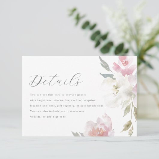 ピンクエレガントフローラキンセアニェラゲスト詳細 出欠カード (スタンド正面)