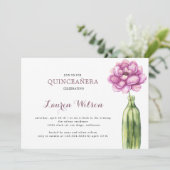 ピンクエレガントフローラキンセアニェラ招待状 招待状 (スタンド正面)