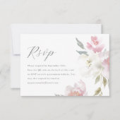 ピンクエレガントフローラキンセアニェラQRコードRSVP 出欠カード (正面)