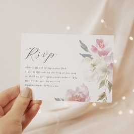 ピンクエレガントフローラキンセアニェラQRコードRSVP 出欠カード