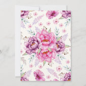 ピンクエレガントフローラキンセアニラ招待状カード 招待状 (裏面)