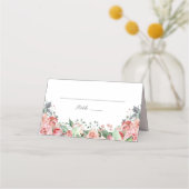 ピンクエレガントフローラキンセアニラ招待状 プレイスカード (正面)