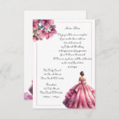 ピンクエレガントフローラキンセアニラ招待状 招待状 (正面/裏面)