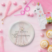 ピンクエレガントフローラキンセアニラ誕生日 ペーパープレート (パーティー)