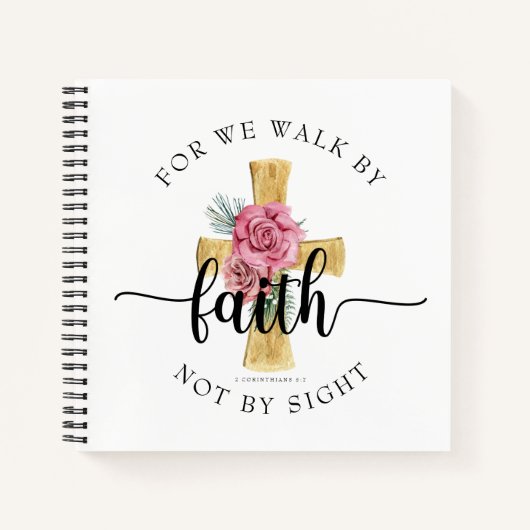 ピンクエレガントフローラクロス ノートブック (正面)