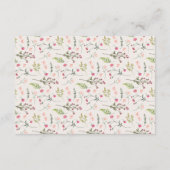 ピンクエレガントフローラグリーンブライダルシャワーありがとう エンクロージャーカード (裏面)