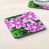 ピンクエレガントフローラグリーン植物学 コースター (左側)