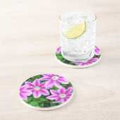 ピンクエレガントフローラグリーン植物学 コースター (側面)