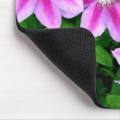 ピンクエレガントフローラグリーン植物学 マウスパッド (コーナー)