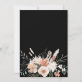 ピンクエレガントフローラグリーン50th誕生日パーティーI 招待状 (裏面)