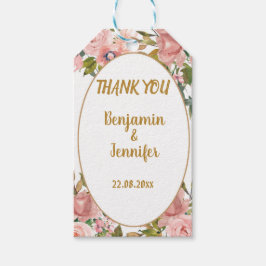 ピンクエレガントフローラグ結婚リーズ ギフトタグ