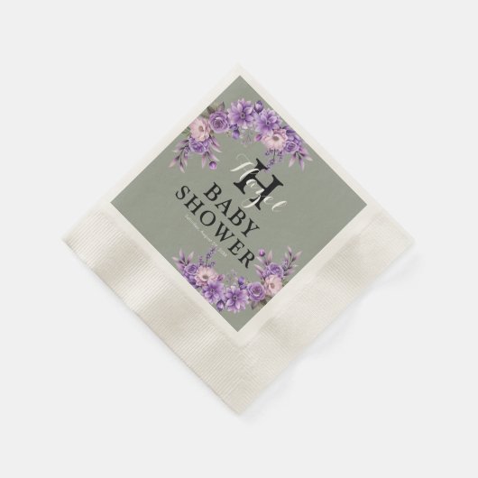 ピンクエレガントフローラコーニングカクテル紙 縁ありカクテルナプキン (角)