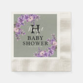 ピンクエレガントフローラコーニングカクテル紙 縁ありカクテルナプキン (正面)