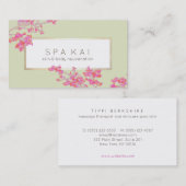 ピンクエレガントフローラサロン及びスパ 名刺 (正面/裏面)