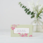 ピンクエレガントフローラサロン及びスパ 名刺 (スタンド正面)