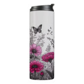 ピンクエレガントフローラサーマルタンブラー タンブラー (回転左)