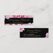 ピンクエレガントフローラシック金ゴールドプロフェッショナル スキニー名刺 (正面/裏面)