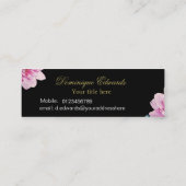 ピンクエレガントフローラシック金ゴールドプロフェッショナル スキニー名刺 (裏面)