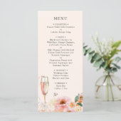 ピンクエレガントフローラシャンパンブライダルシャワーメニュー (スタンド正面)