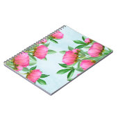 ピンクエレガントフローラシンプル牡丹の花 ノートブック (左側)