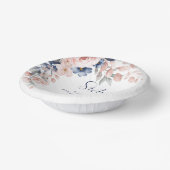 ピンクエレガントフローラスクリプト60誕生日 ペーパーボウル (傾斜あり)