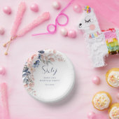 ピンクエレガントフローラスクリプト60誕生日 ペーパーボウル (パーティー)