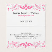 ピンクエレガントフローラスワーズレース名刺 名刺 (内部フラット)