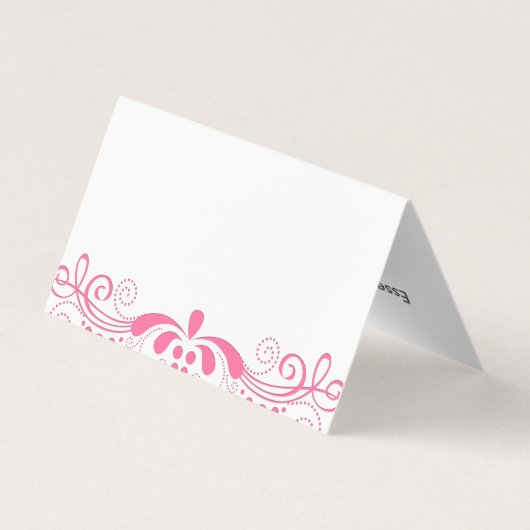 ピンクエレガントフローラスワールレース 名刺 (裏面)