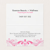 ピンクエレガントフローラスワールレース 名刺 (内部フラット)