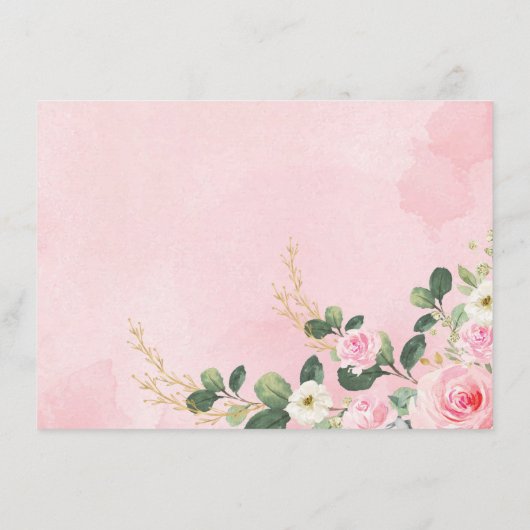 ピンクエレガントフローラゾウのシャワーおむつラッフル エンクロージャーカード (裏面)