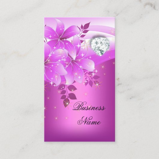ピンクエレガントフローラダイヤモンド 名刺 (正面)