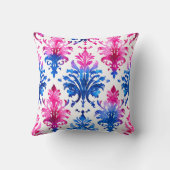 ピンクエレガントフローラダマスクパターン クッション (裏面)