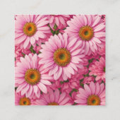 ピンクエレガントフローラデイジーひまわりQRコード エンクロージャーカード (裏面)