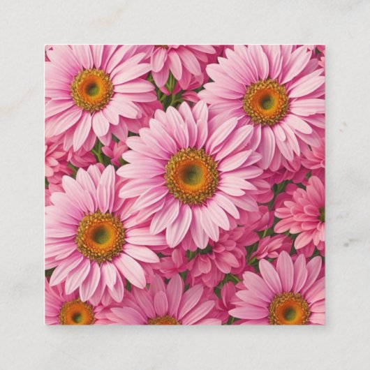 ピンクエレガントフローラデイジーひまわりQRコード エンクロージャーカード (裏面)