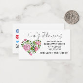 ピンクエレガントフローラデザインありがとう ノートカード (正面/裏面インサイチュ)