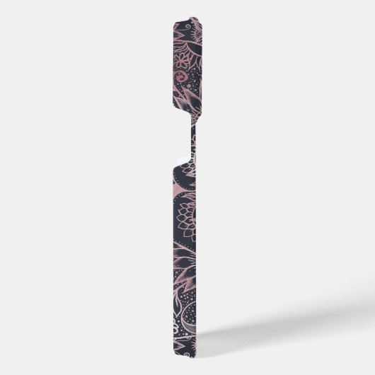 ピンクエレガントフローラデザイン iPhoneケース (右側面)