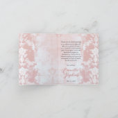 ピンクエレガントフローラハイティーガール赤ちゃんシャワー サンキューカード (内部)