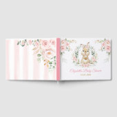 ピンクエレガントフローラバニーラビットガールベビーシャワー ゲストブック (全面)