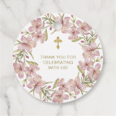 ピンクエレガントフローラバプテスマありがとう フェイバータグ (裏面)