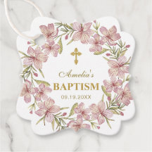 ピンクエレガントフローラバプテスマありがとう