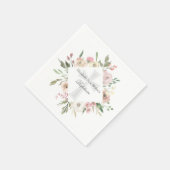 ピンクエレガントフローラバプテスマ宗教カスタムパーティー スタンダードカクテルナプキン (角)