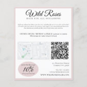 ピンクエレガントフローラバラヘアスタイリスト チラシ (裏面)