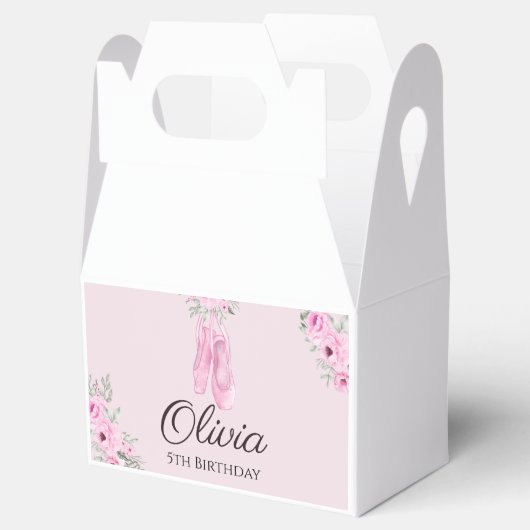 ピンクエレガントフローラバレリナシューズガールズ誕生日 フェイバーボックス (オープン)