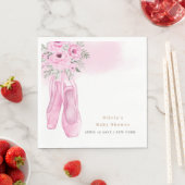 ピンクエレガントフローラバレリーナシューズベビーシャワー スタンダードランチョンナプキン (インサイチュ)
