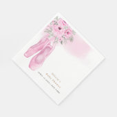 ピンクエレガントフローラバレリーナシューズベビーシャワー スタンダードランチョンナプキン (角)