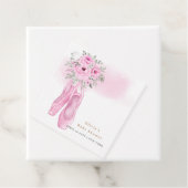 ピンクエレガントフローラバレリーナシューズベビーシャワー フェイバータグ (インサイチュ)