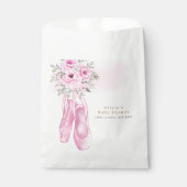 ピンクエレガントフローラバレリーナシューズベビーシャワー フェイバーバッグ (正面)