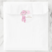 ピンクエレガントフローラバレリーナシューズベビーシャワー ラウンドシール (バッグ)