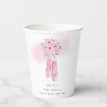 ピンクエレガントフローラバレリーナシューズベビーシャワー